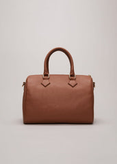 Brown Leather Bowling Bag - Camel
