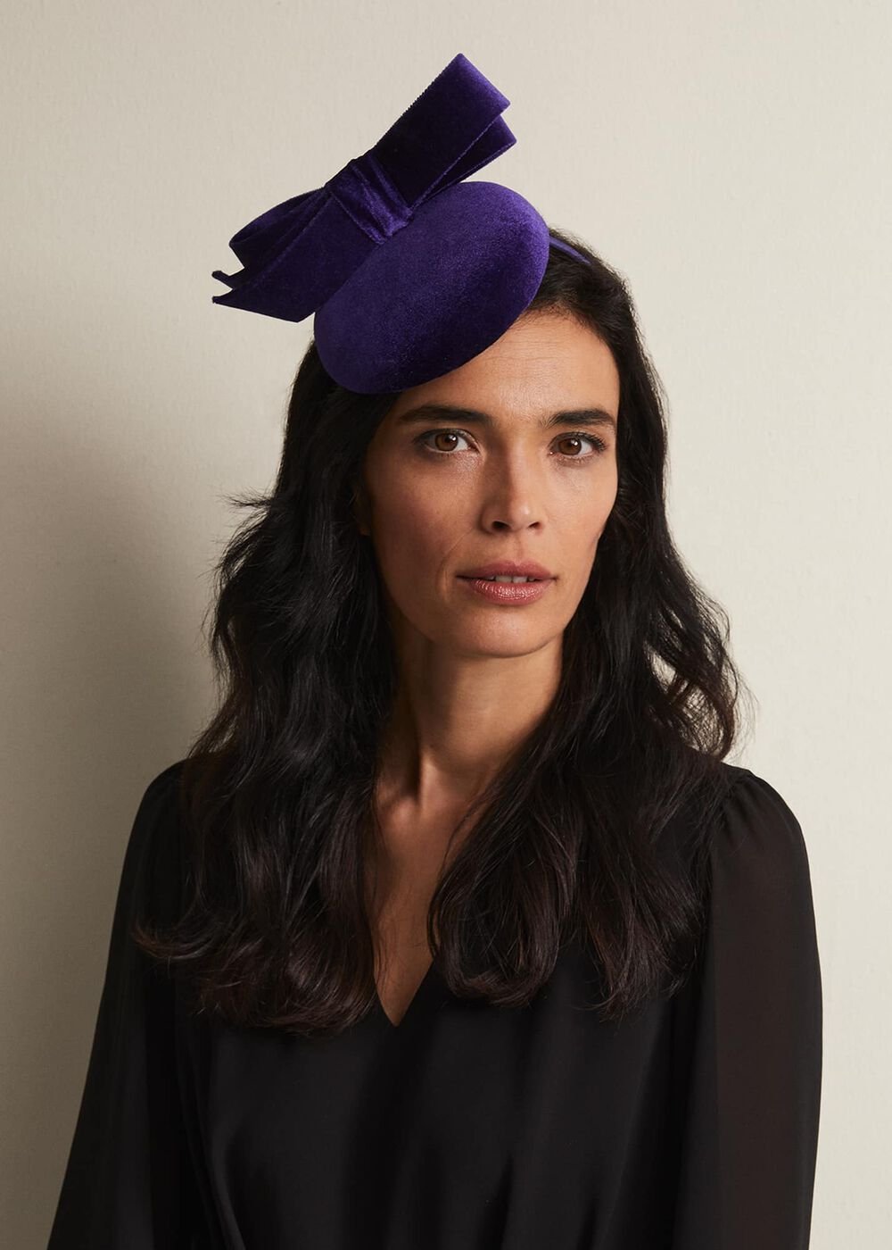Velvet Bow Pillbox Fascinator - Cobalt