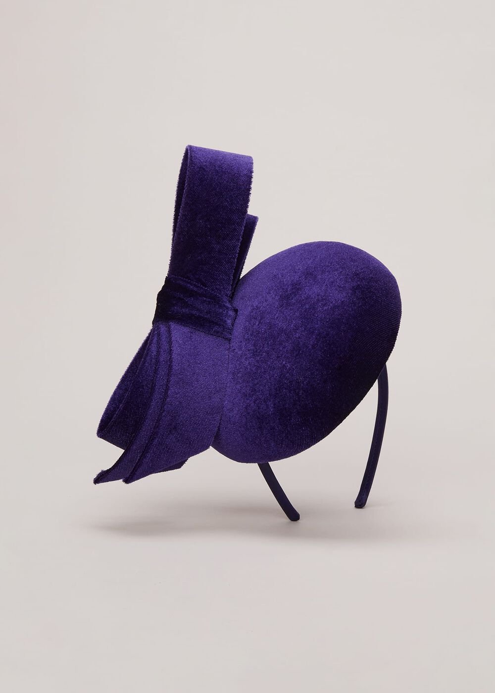 Velvet Bow Pillbox Fascinator - Cobalt