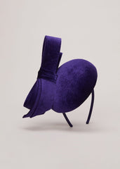 Velvet Bow Pillbox Fascinator - Cobalt