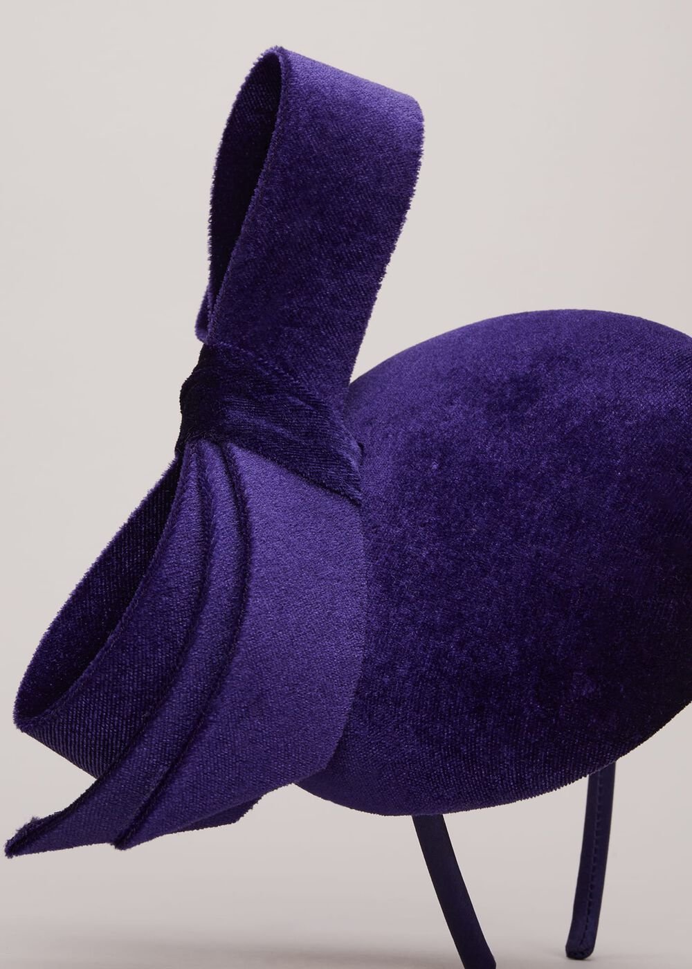 Velvet Bow Pillbox Fascinator - Cobalt