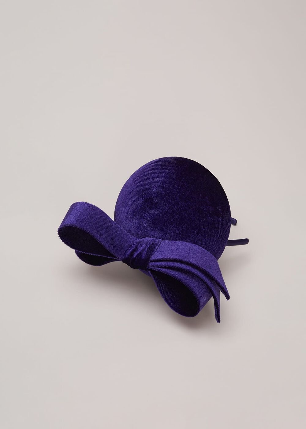 Velvet Bow Pillbox Fascinator - Cobalt