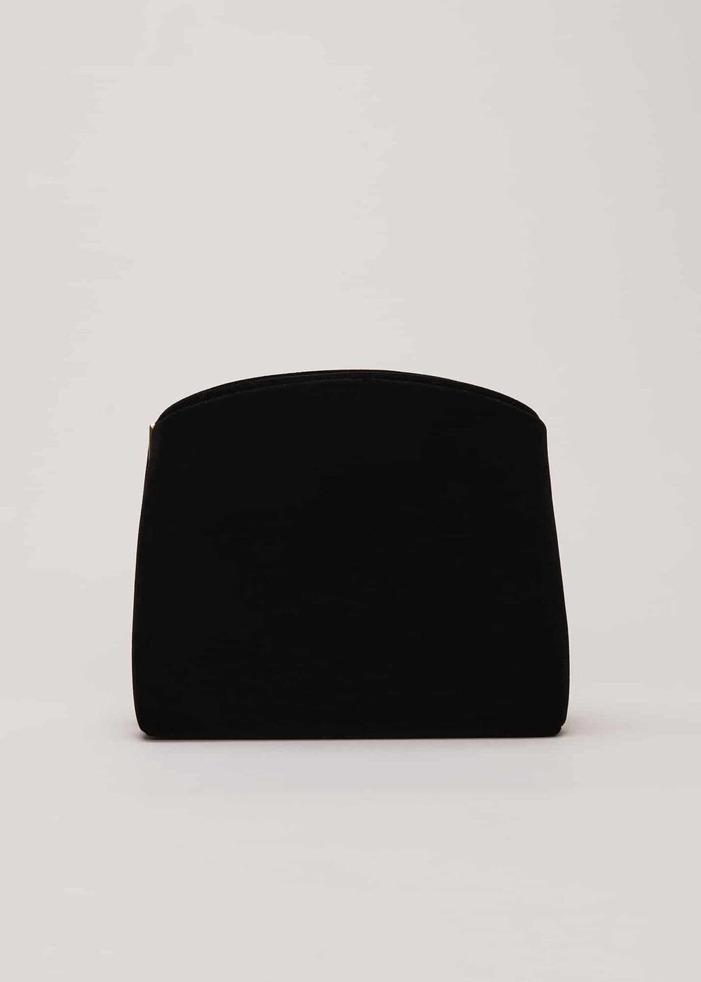 Black Velvet Clutch Bag - Black