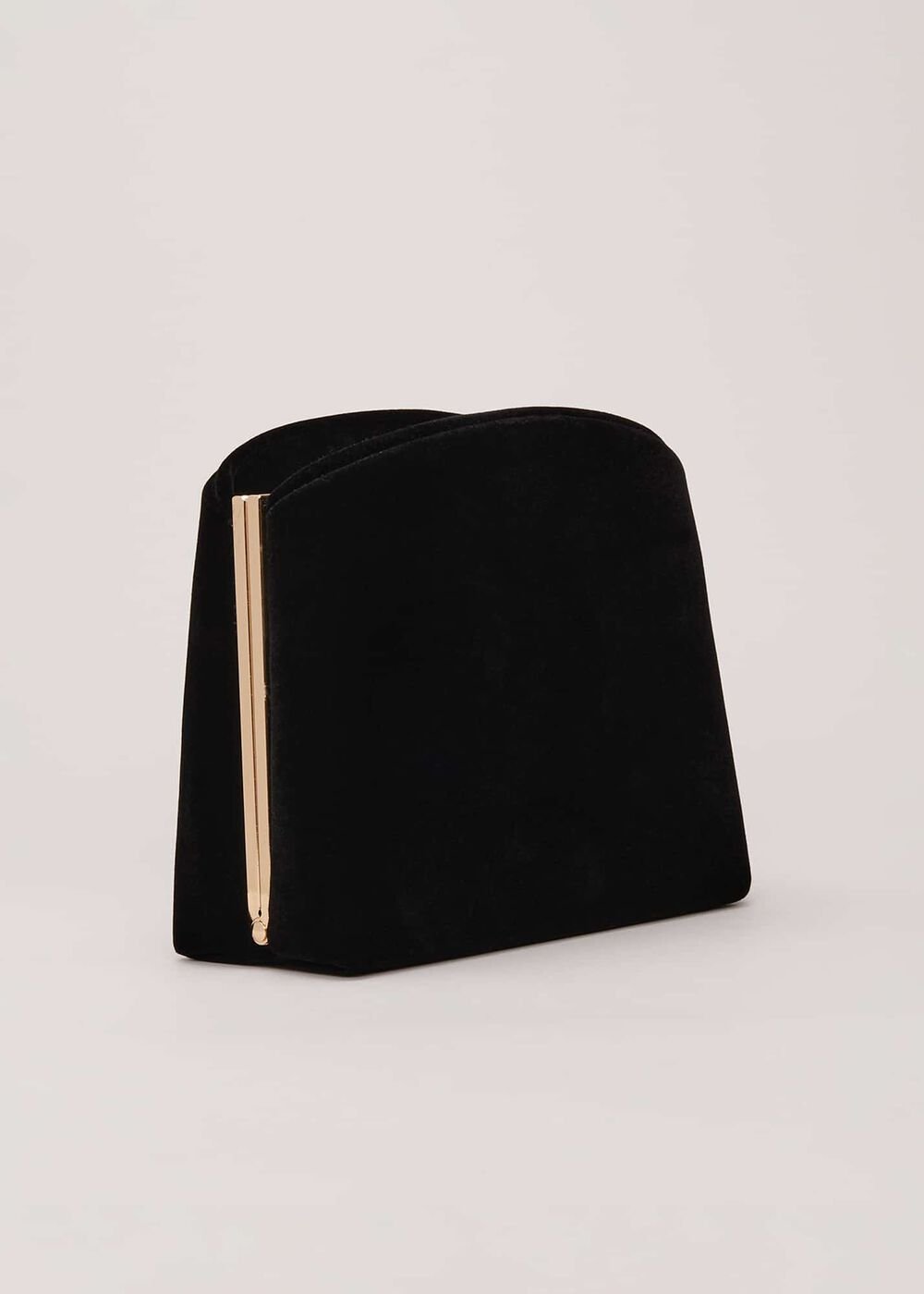 Black Velvet Clutch Bag - Black