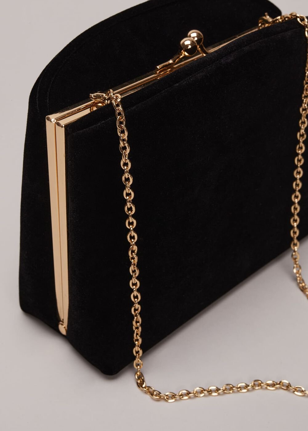 Black Velvet Clutch Bag - Black