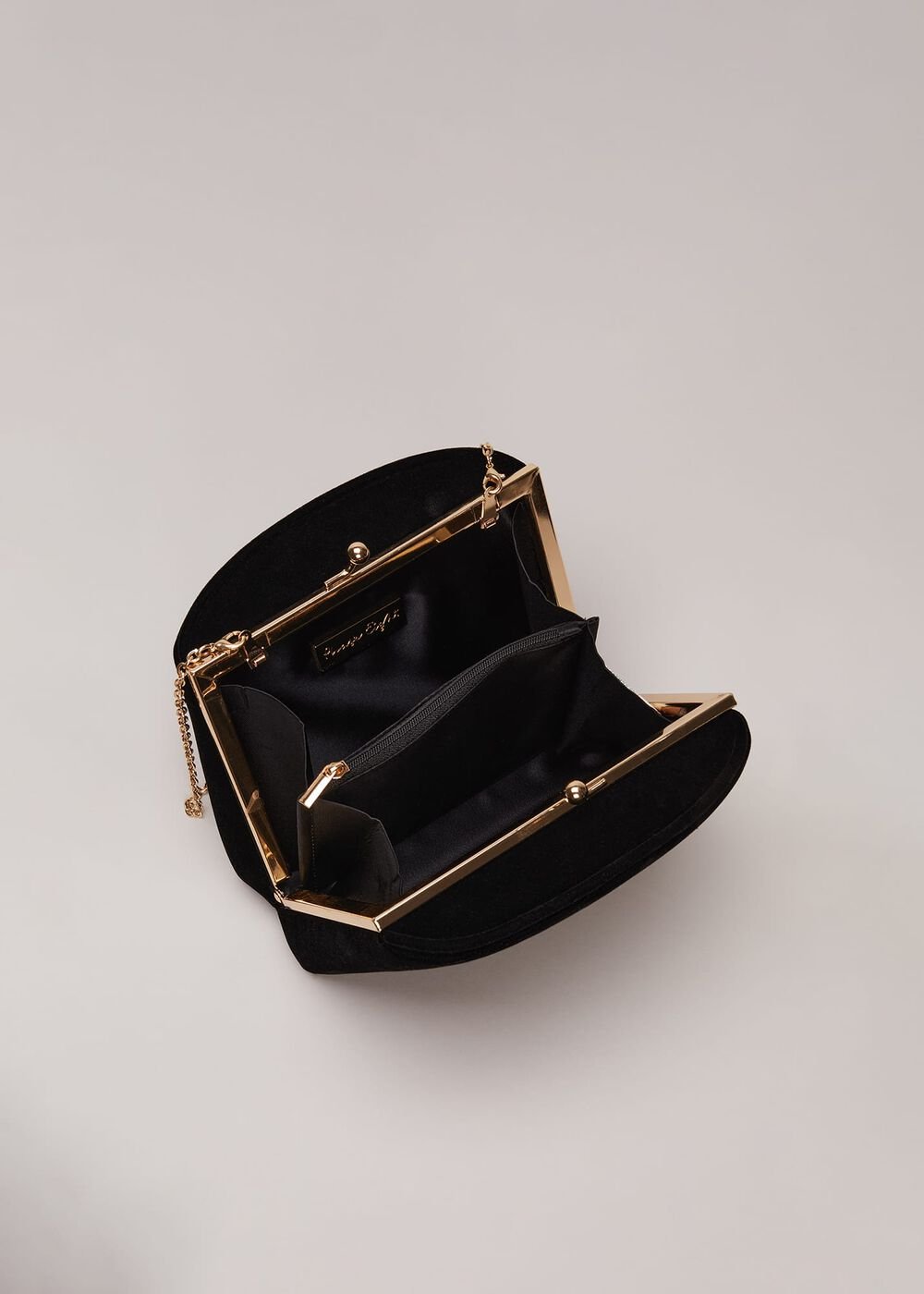 Black Velvet Clutch Bag - Black