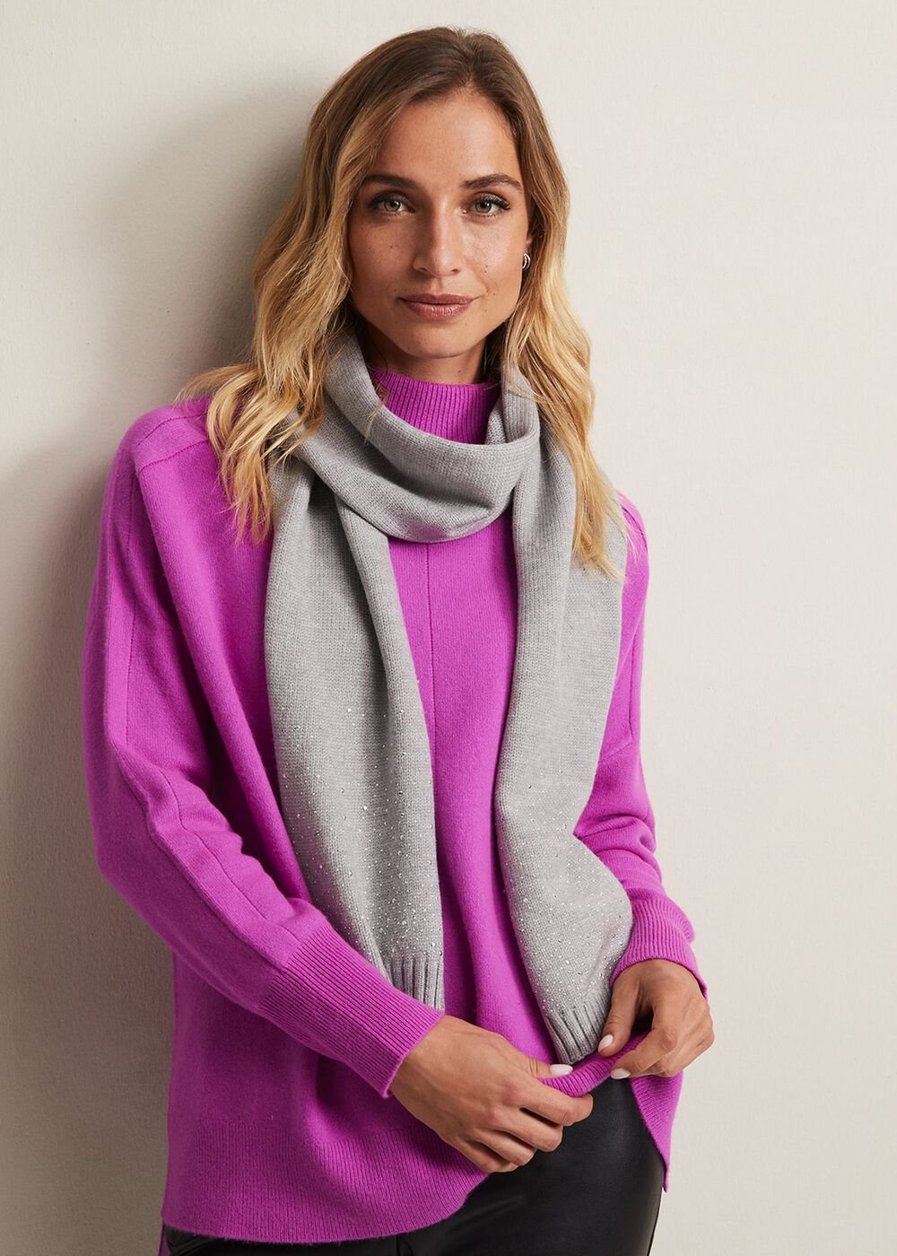 Grey Sparkly Scarf - Pale Grey