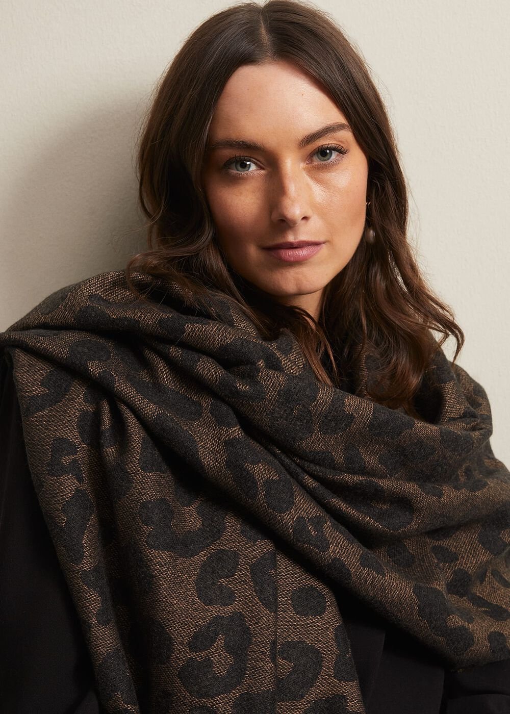 Leopard Scarf - Black Multi
