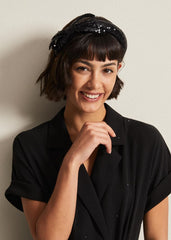Black Sequin Headband - Black