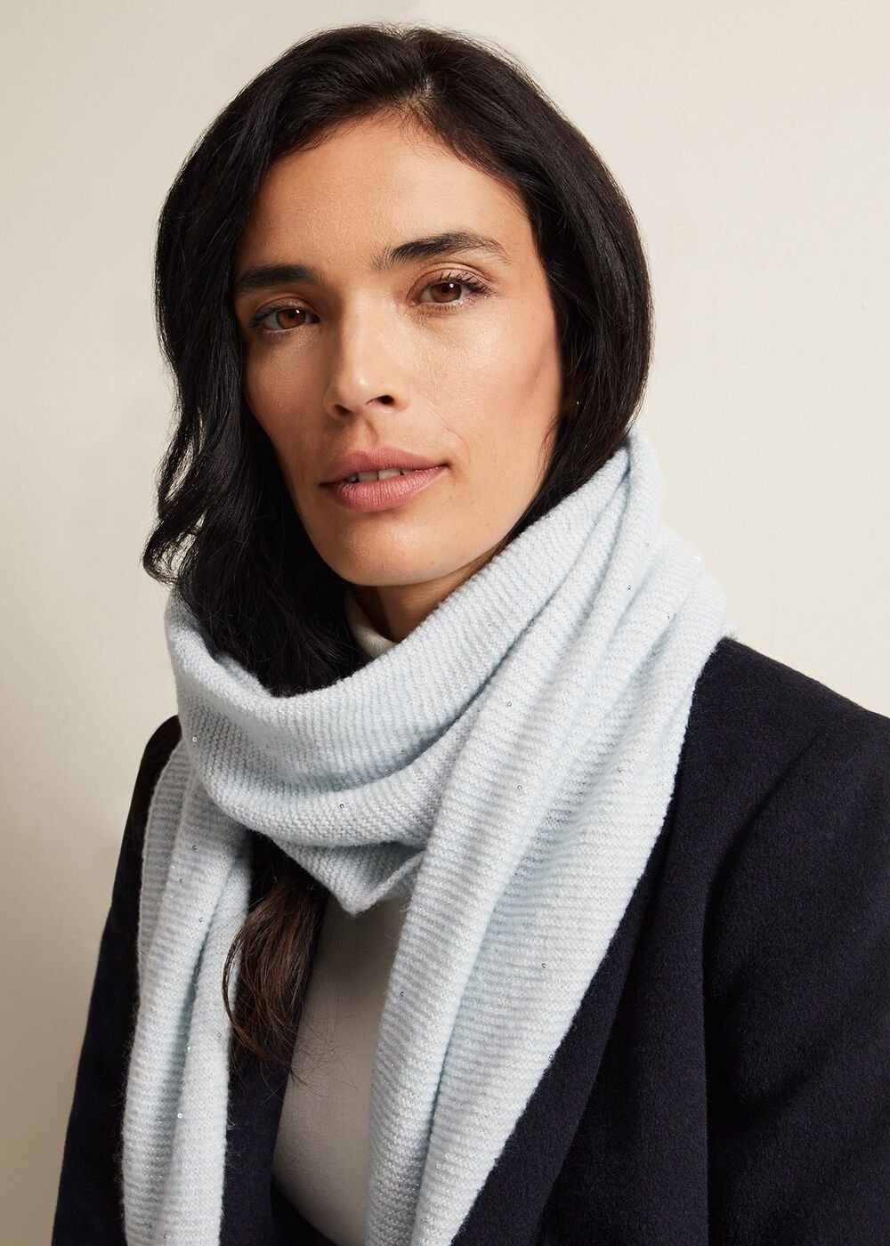 Sequin Scarf - Blue