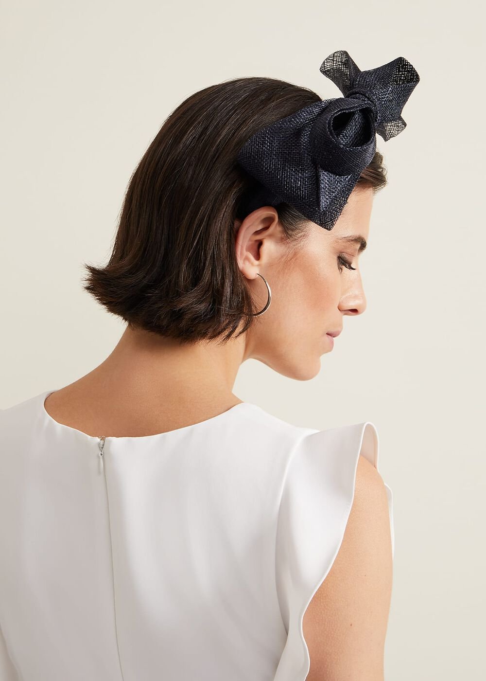 Navy Padded Headband with Bow - Navy