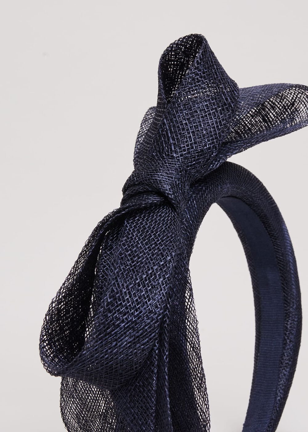 Navy Padded Headband with Bow - Navy