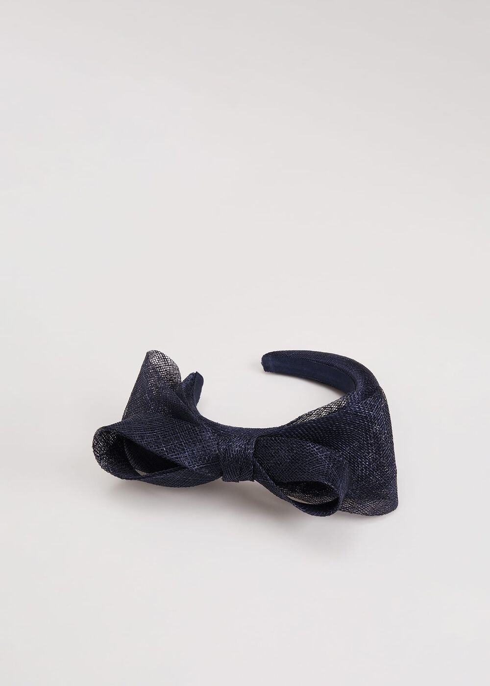 Navy Padded Headband with Bow - Navy