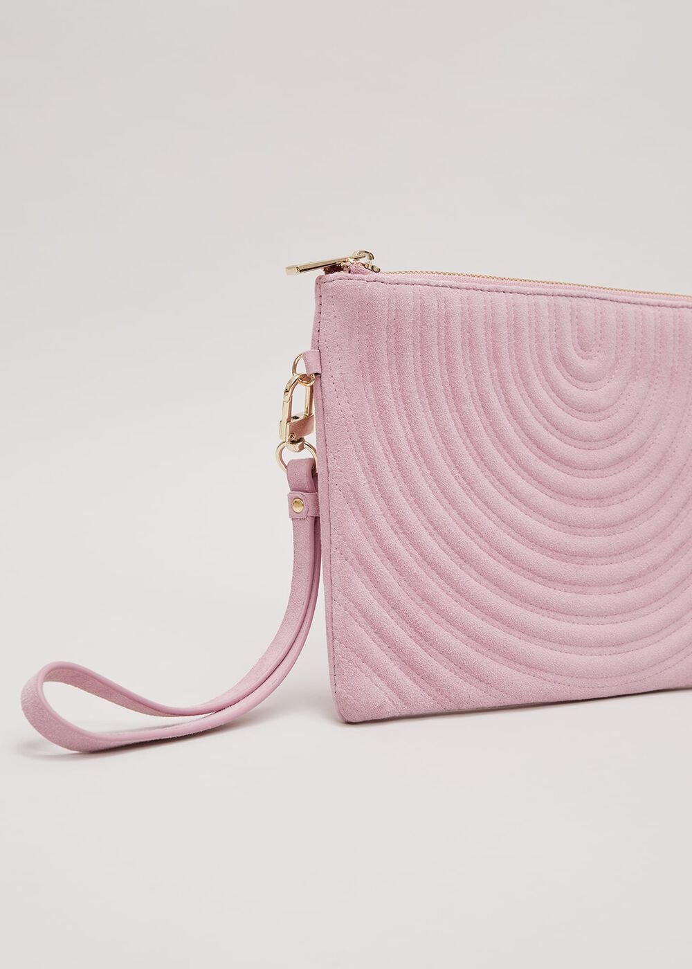 Stitch Detail Clutch Bag - Pink