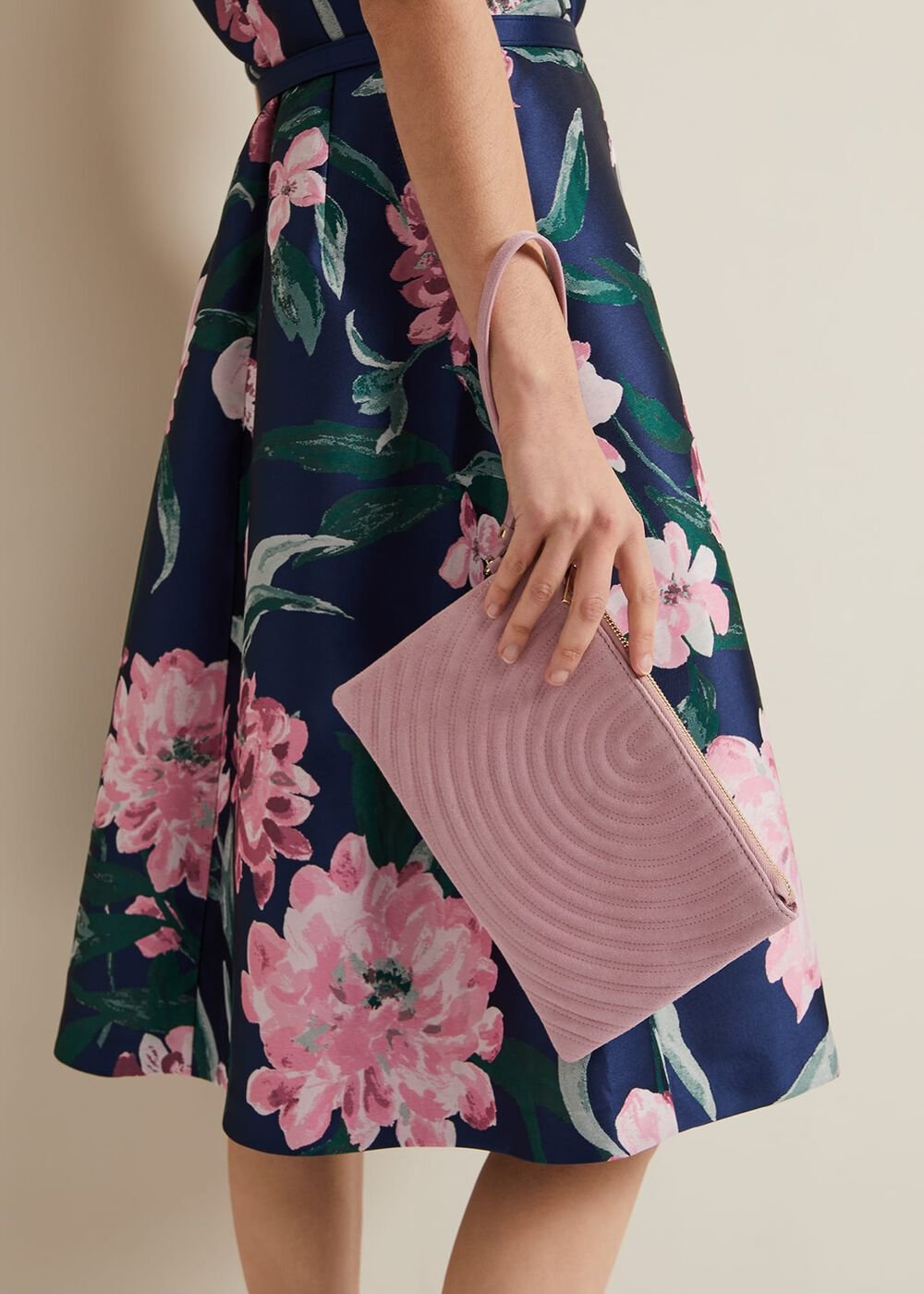 Stitch Detail Clutch Bag - Pink