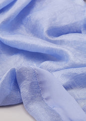 Satin Trim Scarf - Pale Blue