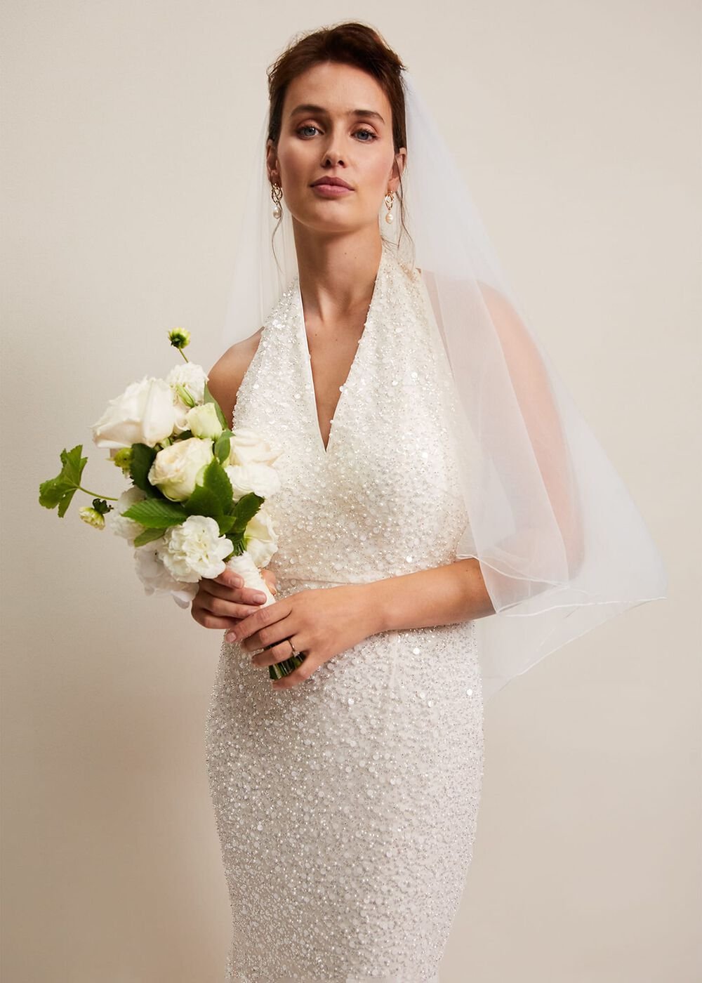 Long Double Tier Veil - Ivory