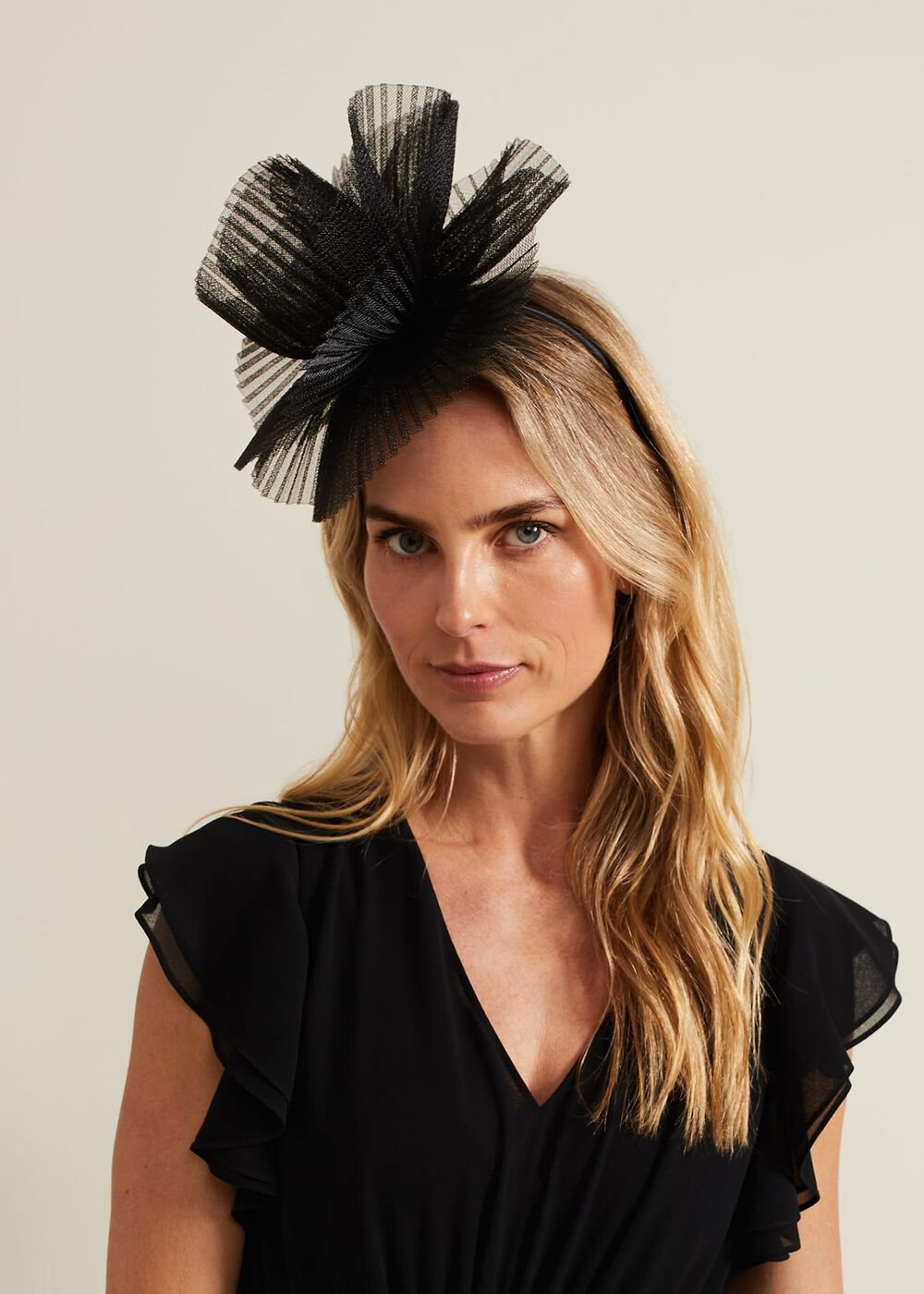 Freeform Flower Headband - Black
