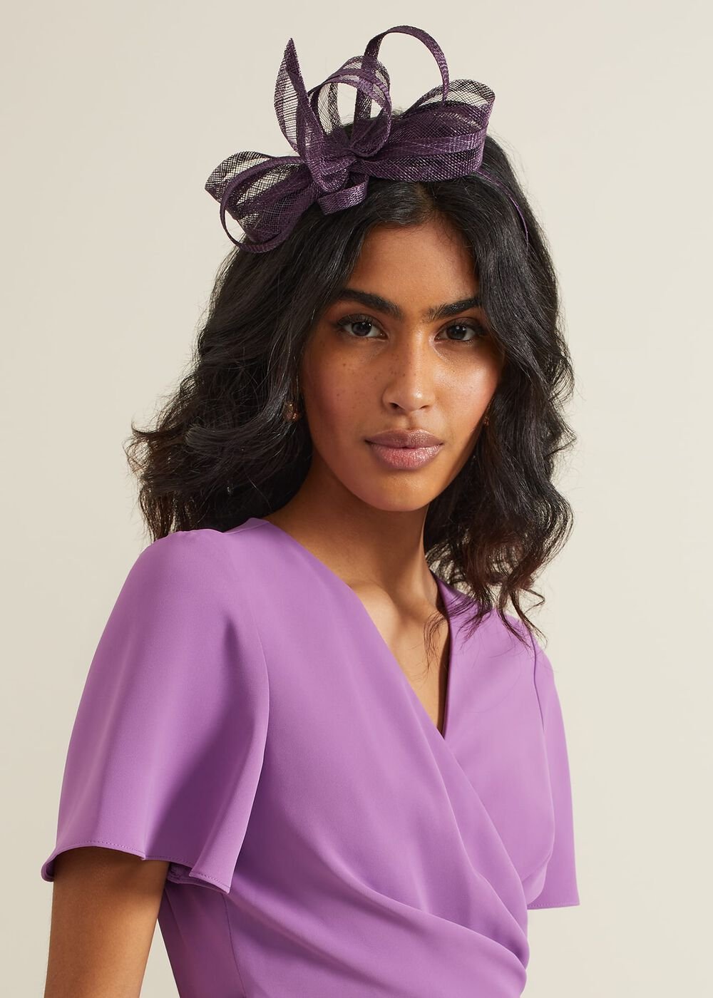 Twist Bow Headband - Purple