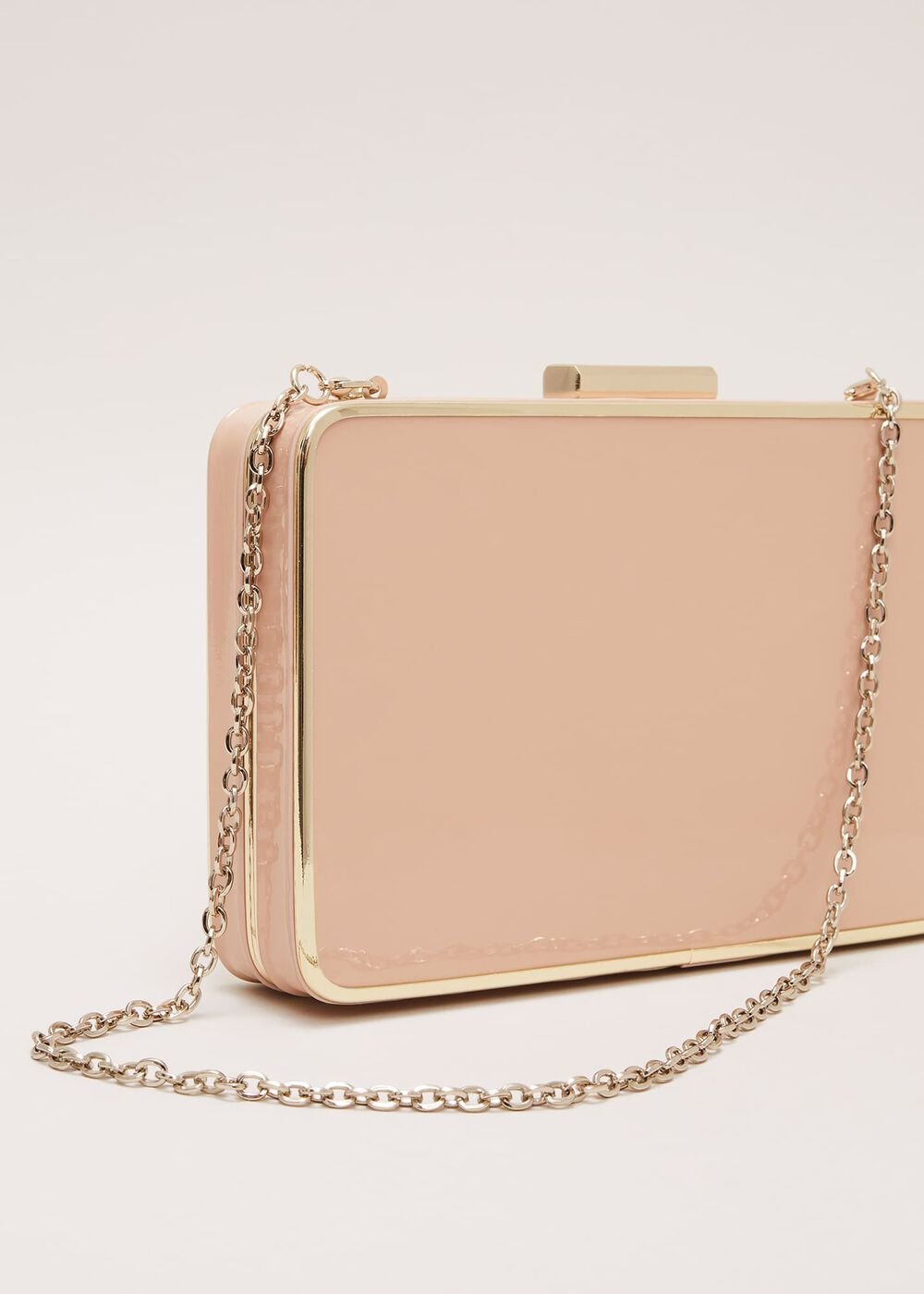 Patent Box Clutch - Pale Pink