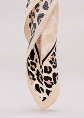 Leopard Pleated Scarf - Brown