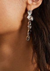 Stone Drop Earrings - Silver