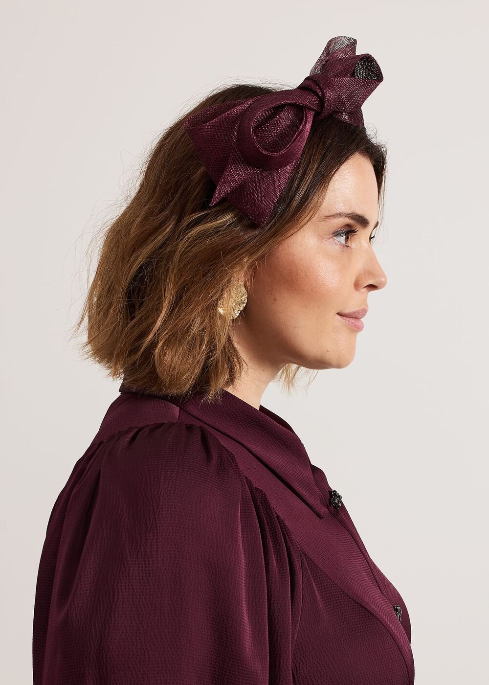 Purple Padded Bow Headband - Purple