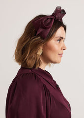 Purple Padded Bow Headband - Purple
