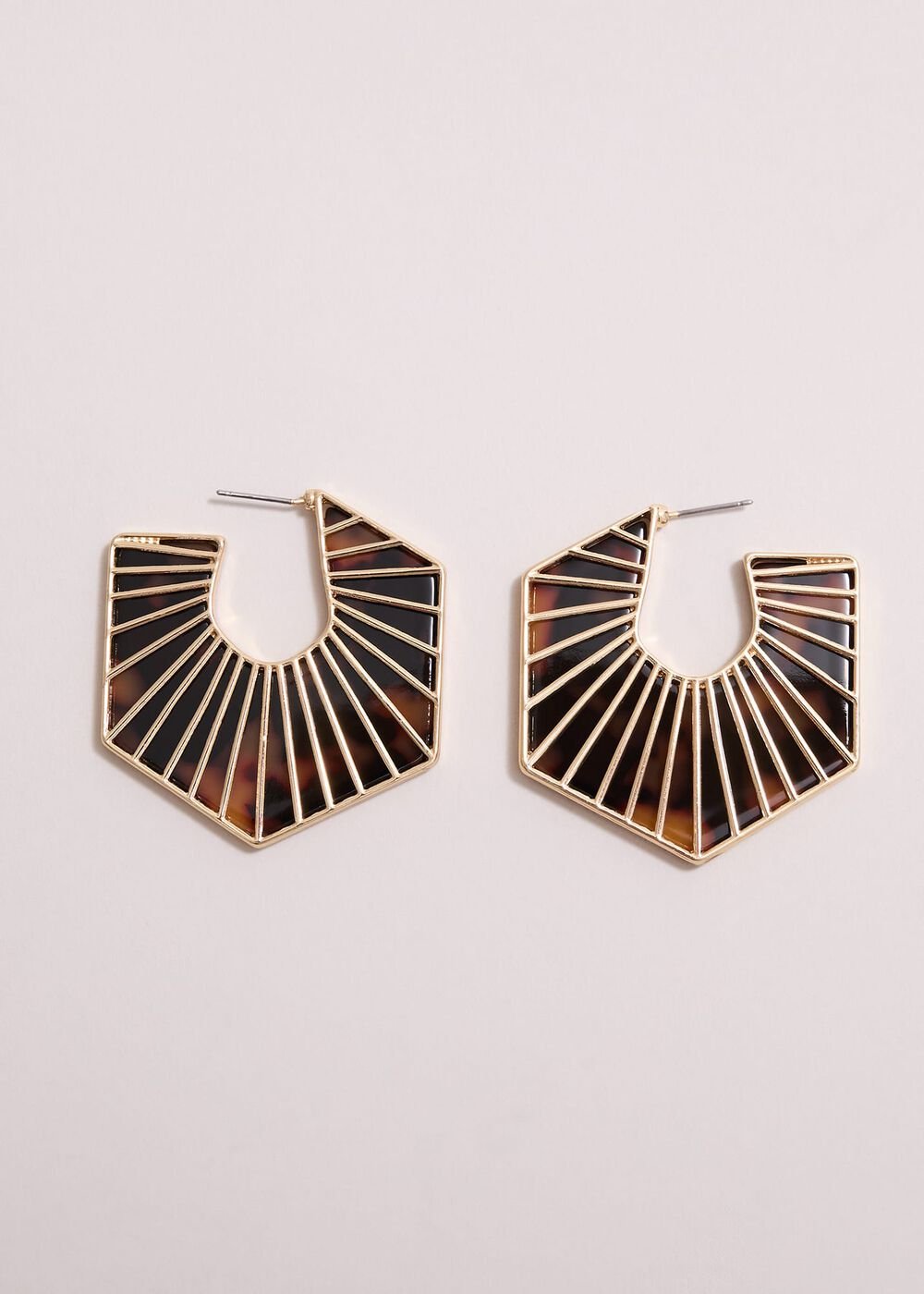 Tort Large Hoop Earrings - Brown