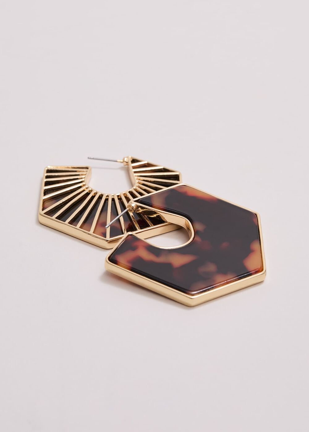 Tort Large Hoop Earrings - Brown