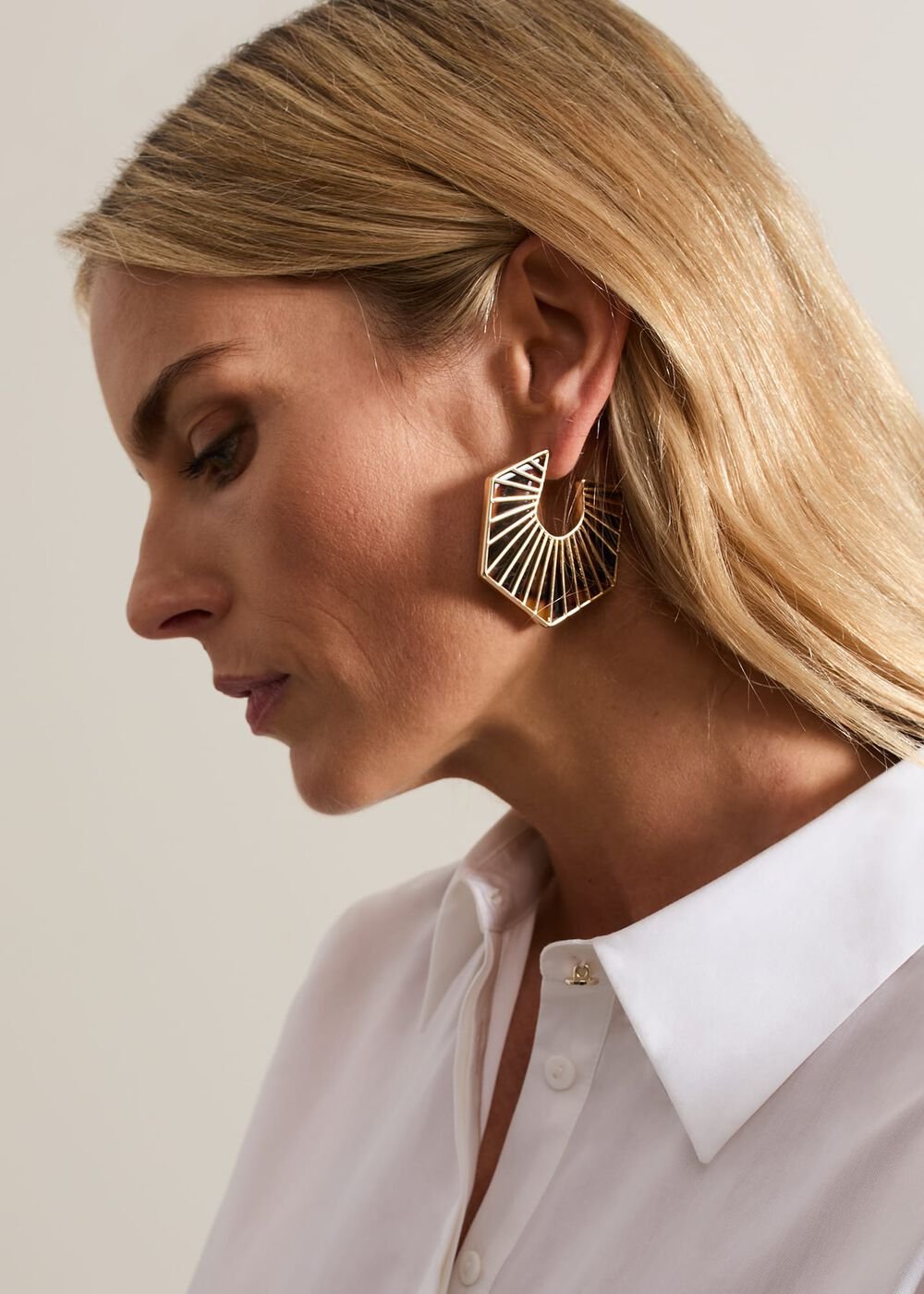 Tort Large Hoop Earrings - Brown