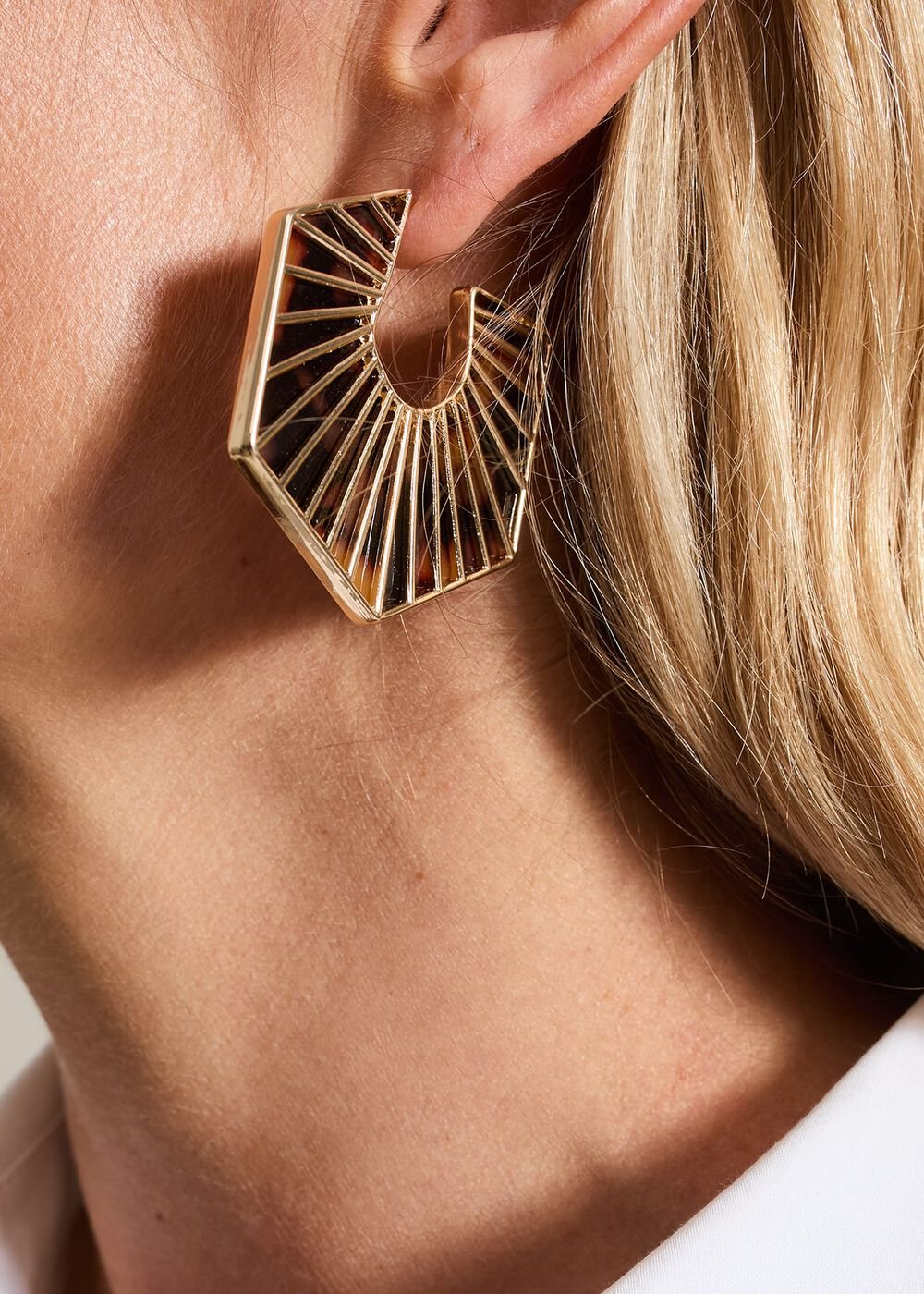 Tort Large Hoop Earrings - Brown