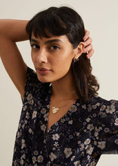 Gold Large Heart Stud Earrings - Gold
