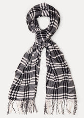 Checked Printed Scarf - Black/Ivory