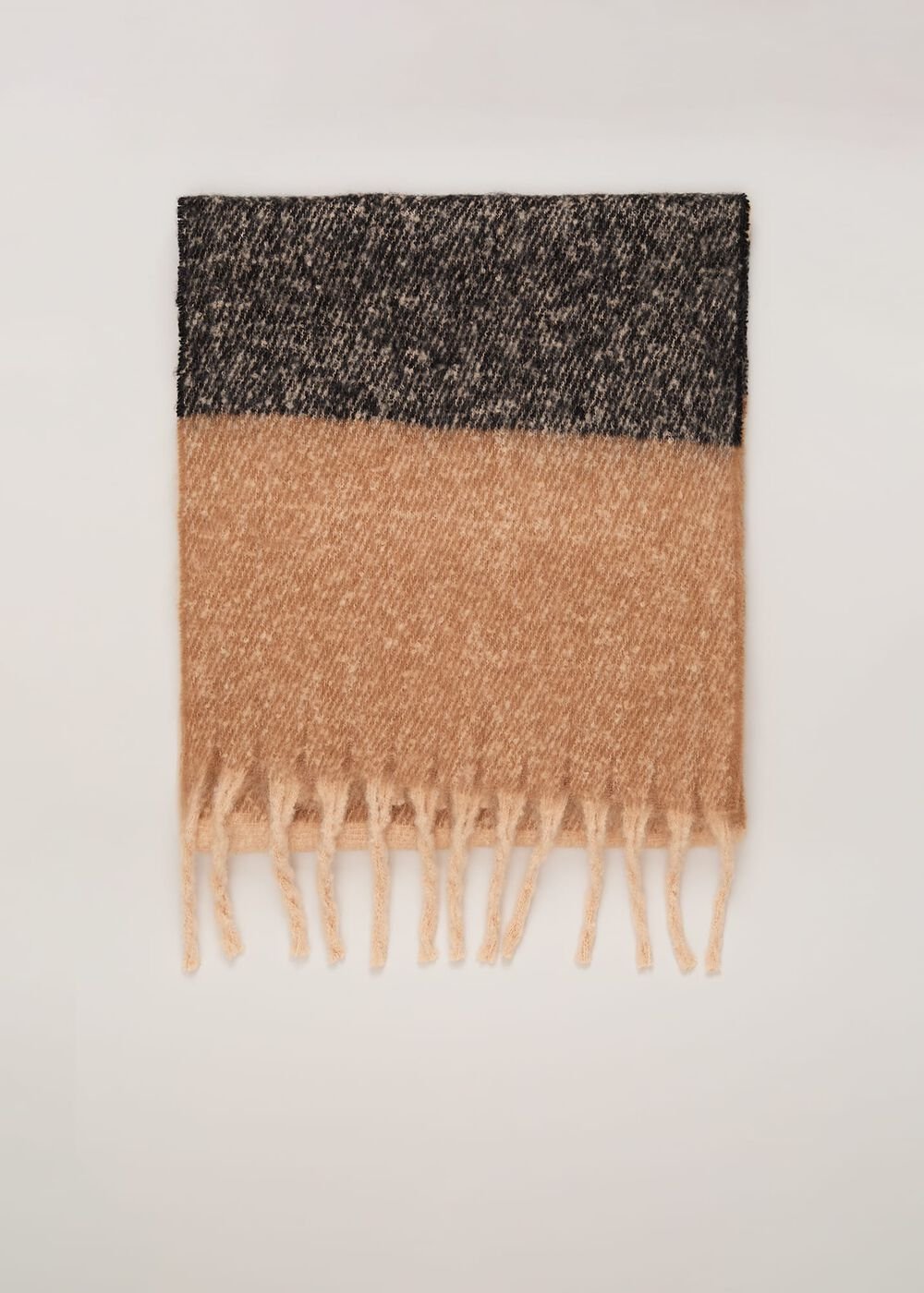 Oversized Stripe Brushed Scarf - Black/Multi