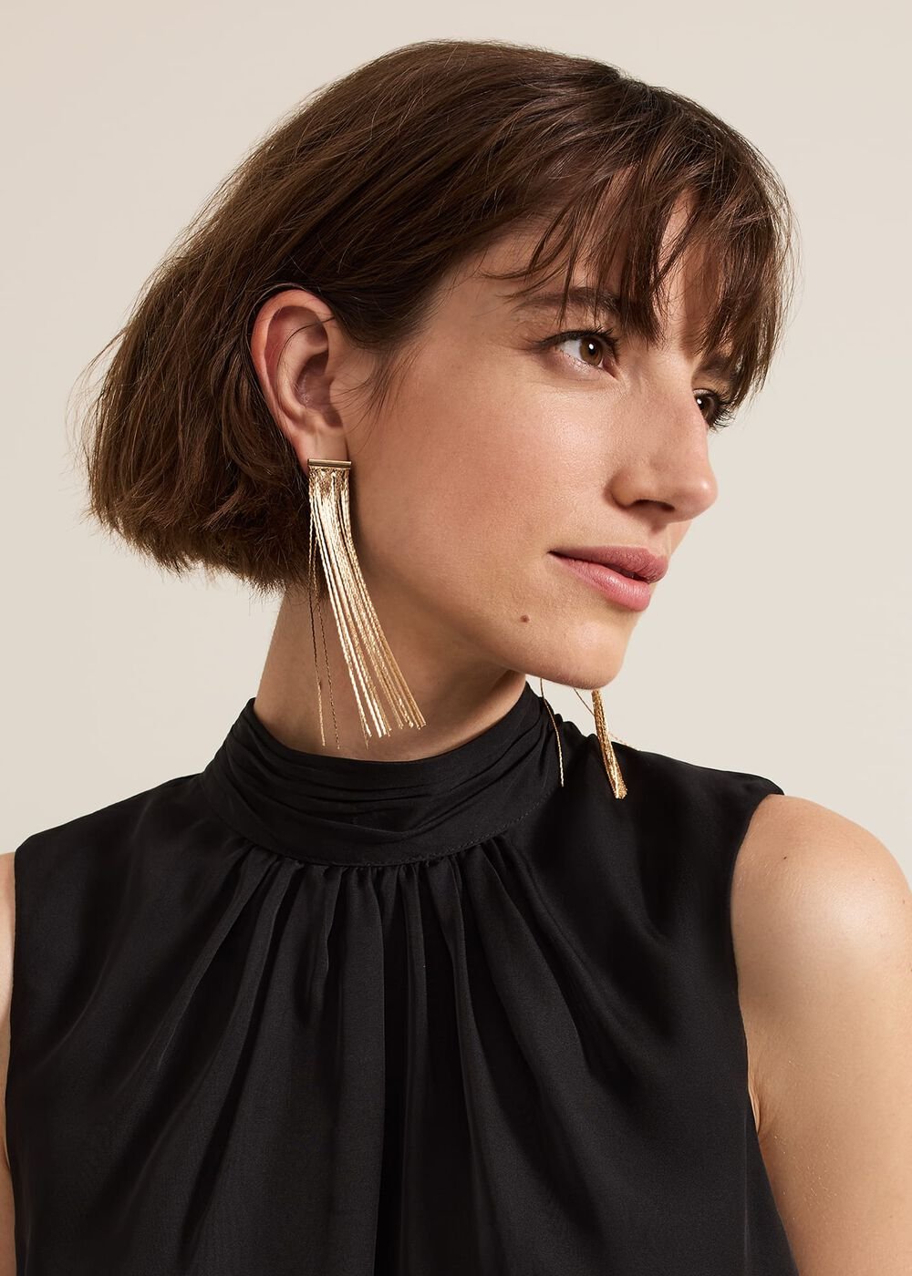 Gold Shoulder Duster Drop Earring - Gold