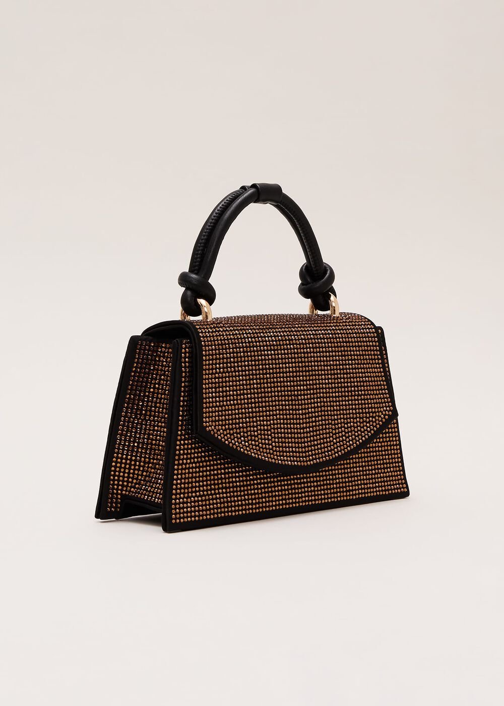 Gold Embellished Mini Tote - Gold