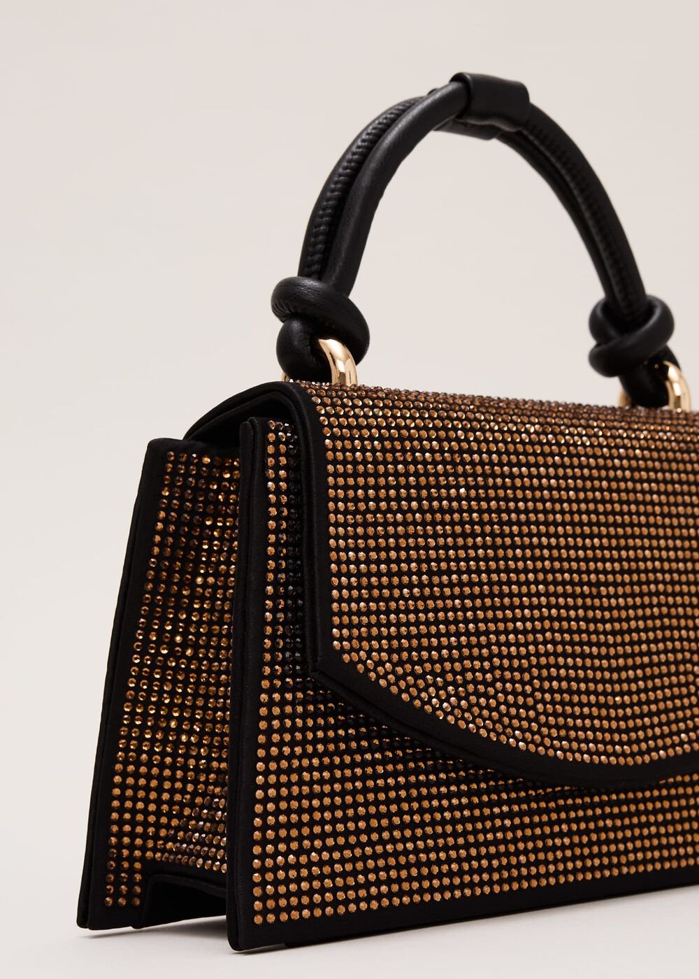 Gold Embellished Mini Tote - Gold