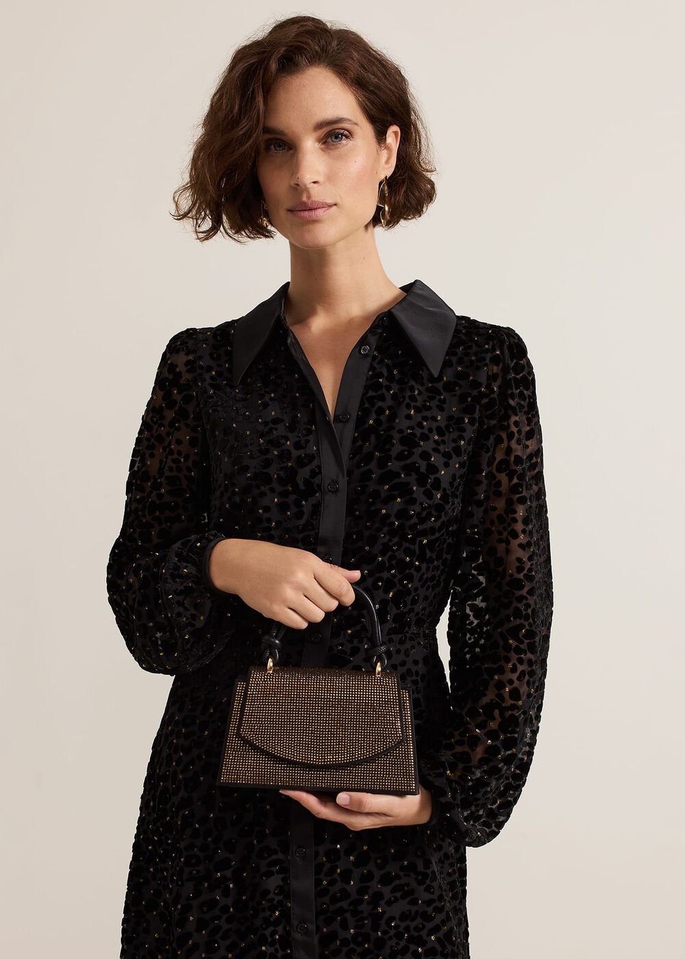 Gold Embellished Mini Tote - Gold