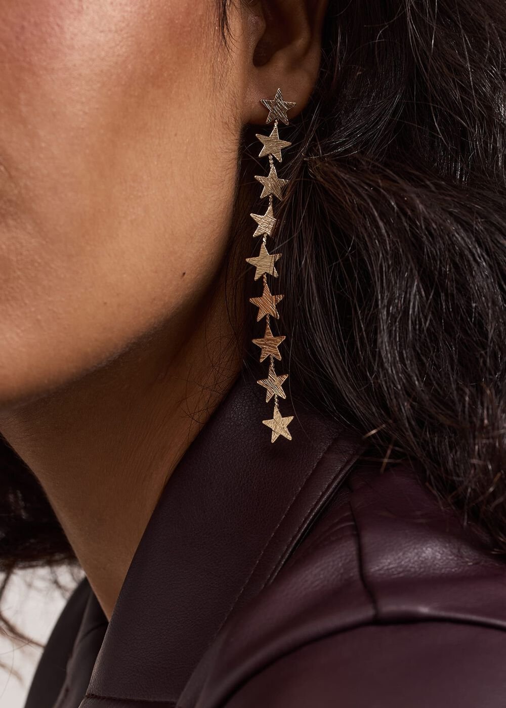 Gold Star Drop Earring - Gold