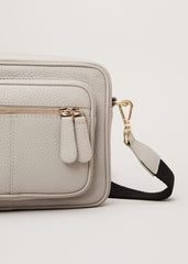 Grey Leather Cross Body Bag - Grey