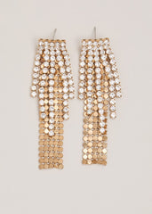 Gold Chainmail Sparkle Drop Earring - Gold
