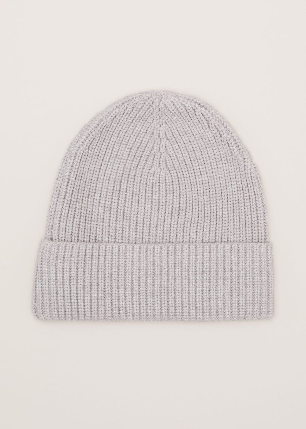 Grey Ribbed Beany Hat - Grey