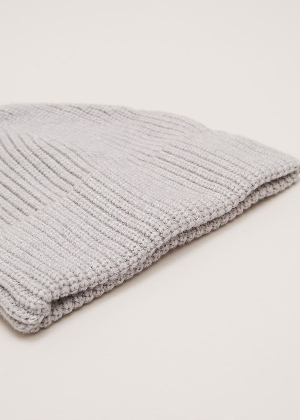 Grey Ribbed Beany Hat - Grey