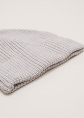 Grey Ribbed Beany Hat - Grey