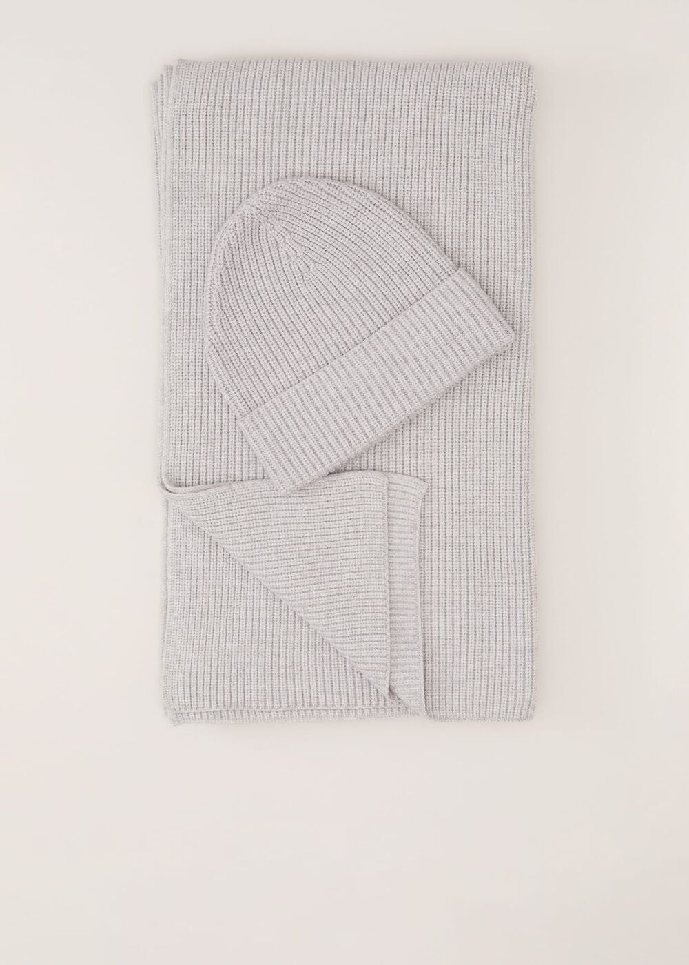 Grey Ribbed Beany Hat - Grey