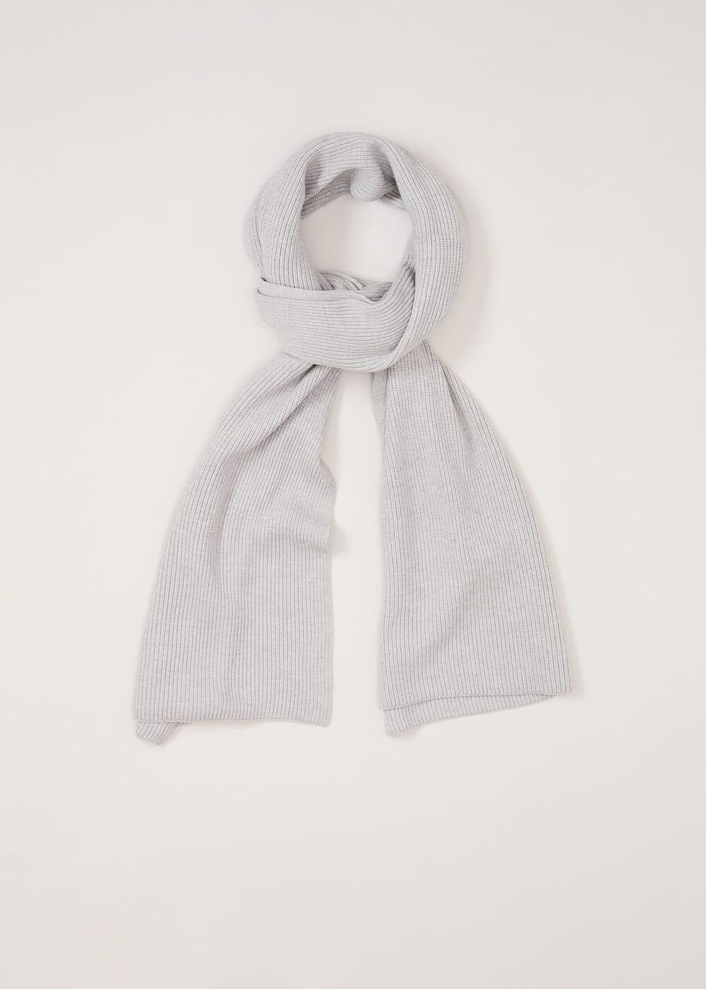Grey Ribbed Oversized Scarf - Grey