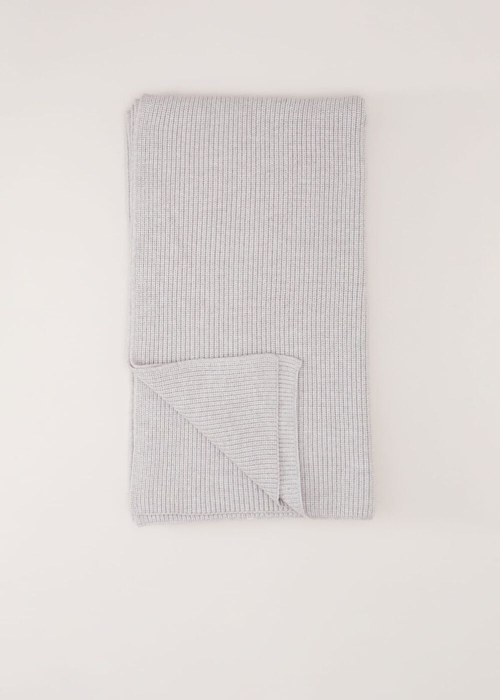 Grey Ribbed Oversized Scarf - Grey