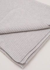 Grey Ribbed Oversized Scarf - Grey