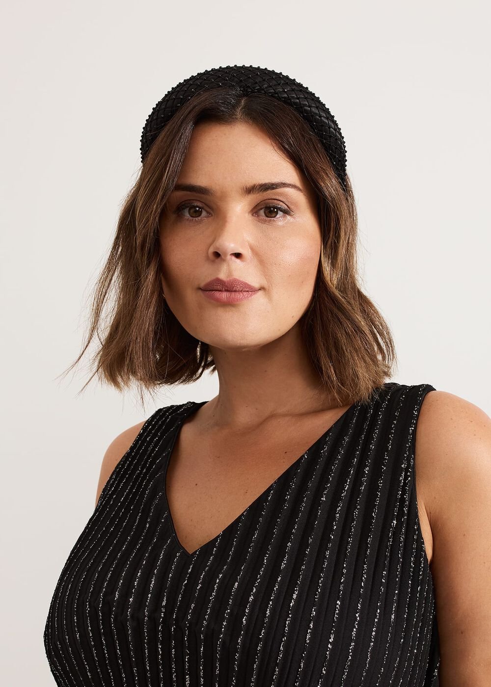 Black Embellished Headband - Black